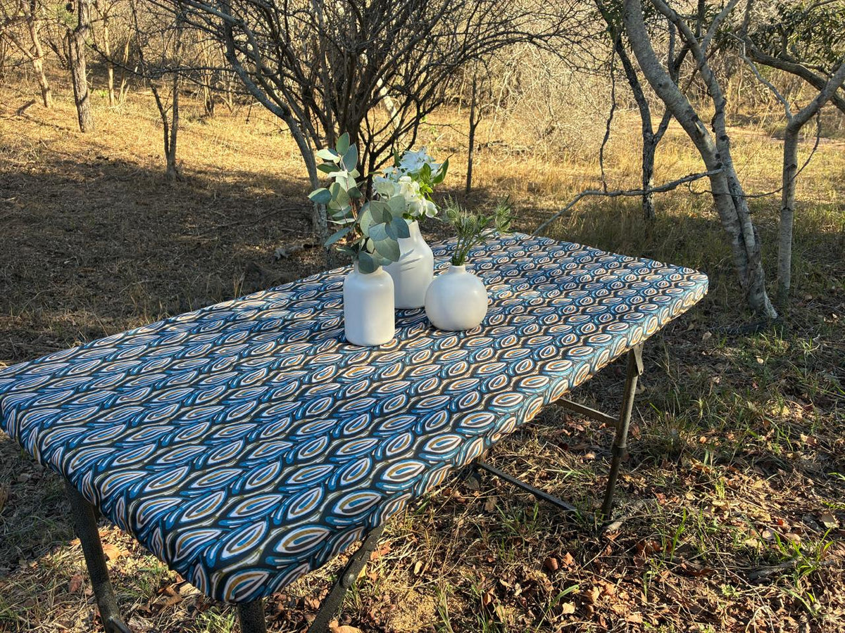 SMALL Moya Table Wrap (Blue Pattern) 1.2 m x 65 cm