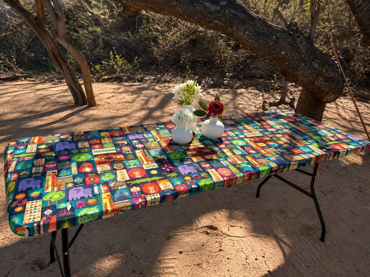 LARGE Moya Table Wrap (Funky Animals) 1.8 m x 75 cm